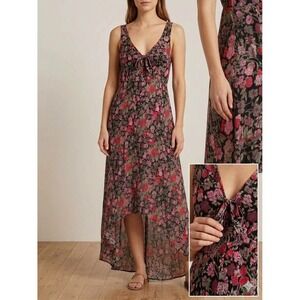 EUC VINTAGE Cinnamon Girl floral 100% rayon high low sleeveless dress Hawaii S